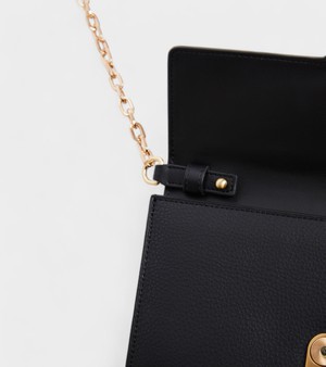 Luella Vegan Bio-Based Bamboo Leather Chain Purse in Black from Votch