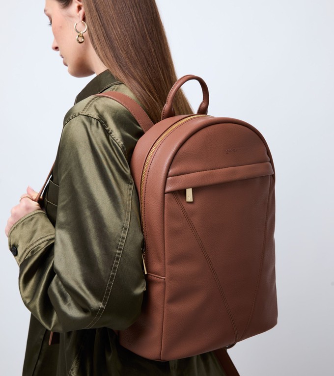 Laurie Vegan Bio-Based Bamboo Leather Backpack in Brown from Votch