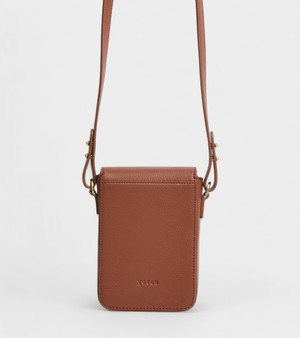 Luna Compact Vegan Bio-Based Bamboo Phone Bag in Brown from Votch