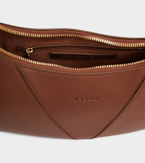 River Vegan Bio-Based Bamboo Leather Hobo Bag in Brown from Votch