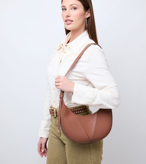 River Vegan Bio-Based Bamboo Leather Hobo Bag in Brown from Votch