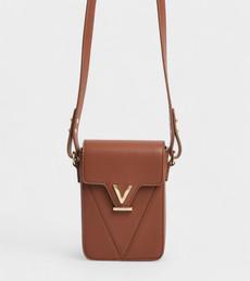 Luna Compact Vegan Bio-Based Bamboo Phone Bag in Brown via Votch