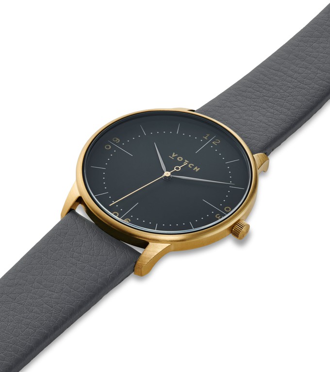 Gold & Slate Grey with Black Watch | Aalto from Votch