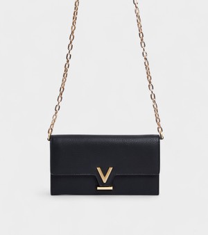 Luella Vegan Bio-Based Bamboo Leather Chain Purse in Black from Votch