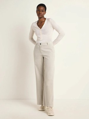 Broek Marlene Corduroy Light Grey from WANDERWOOD