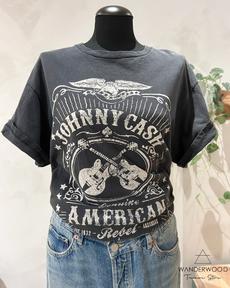 Vintage Johnny Cash T-shirt Washed Black via WANDERWOOD