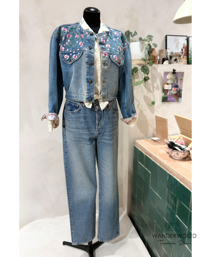 Upcycle Vintage Denim Jacket Flowers from WANDERWOOD