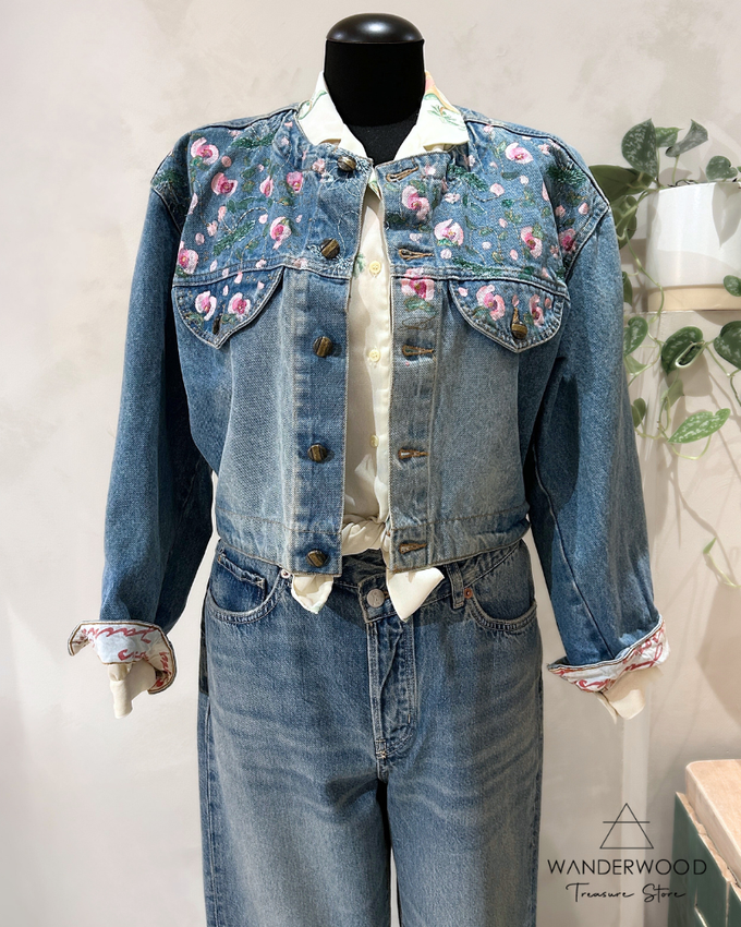 Upcycle Vintage Denim Jacket Flowers from WANDERWOOD