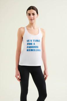 Racer Tank with Print - Diamond White via Wellicious