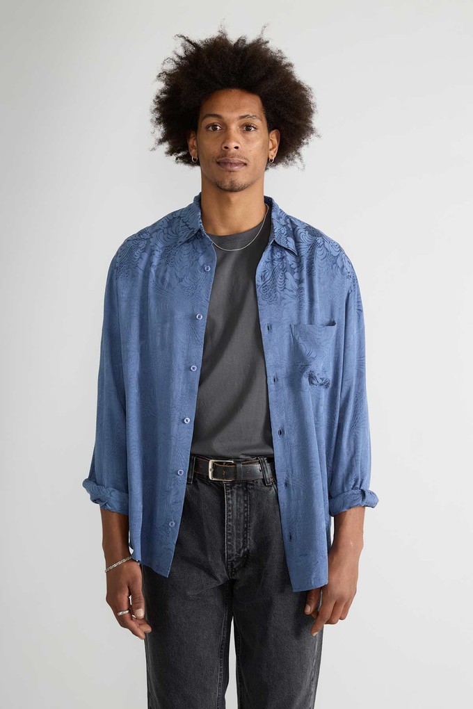 zen indigo Better-Than-Silk Shirt from Yahmo