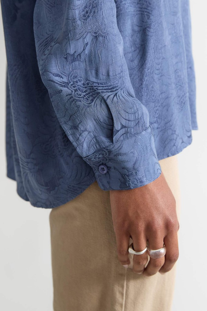 zen indigo Better-Than-Silk Shirt from Yahmo