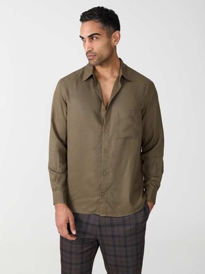 olive Shirt made from TENCEL Lyocell from Yahmo