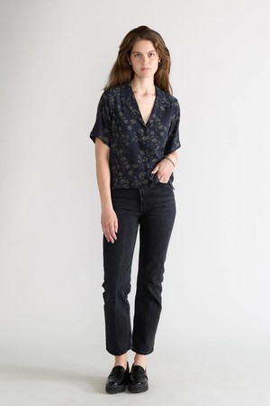 midnight Better-Than-Silk Bowling Shirt from Yahmo