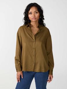 brown Shirt made from TENCEL Lyocell via Yahmo