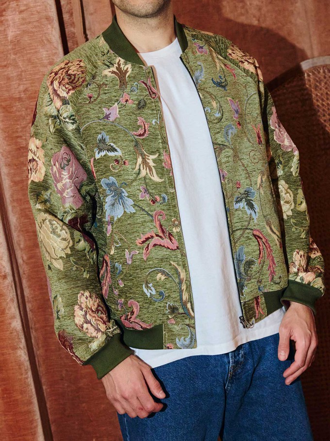 garden/wine Bruno Reversible Bomber Jacket from Yahmo