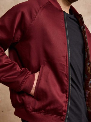 rosie/wine Bruno Reversible Bomber Jacket from Yahmo