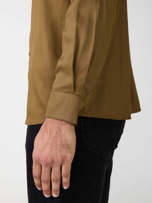 brown Shirt made from TENCEL Lyocell from Yahmo