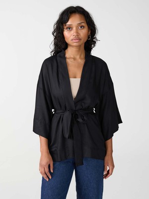 black Luxurious Everyday Kimono from Yahmo