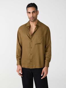 brown Shirt made from TENCEL Lyocell via Yahmo