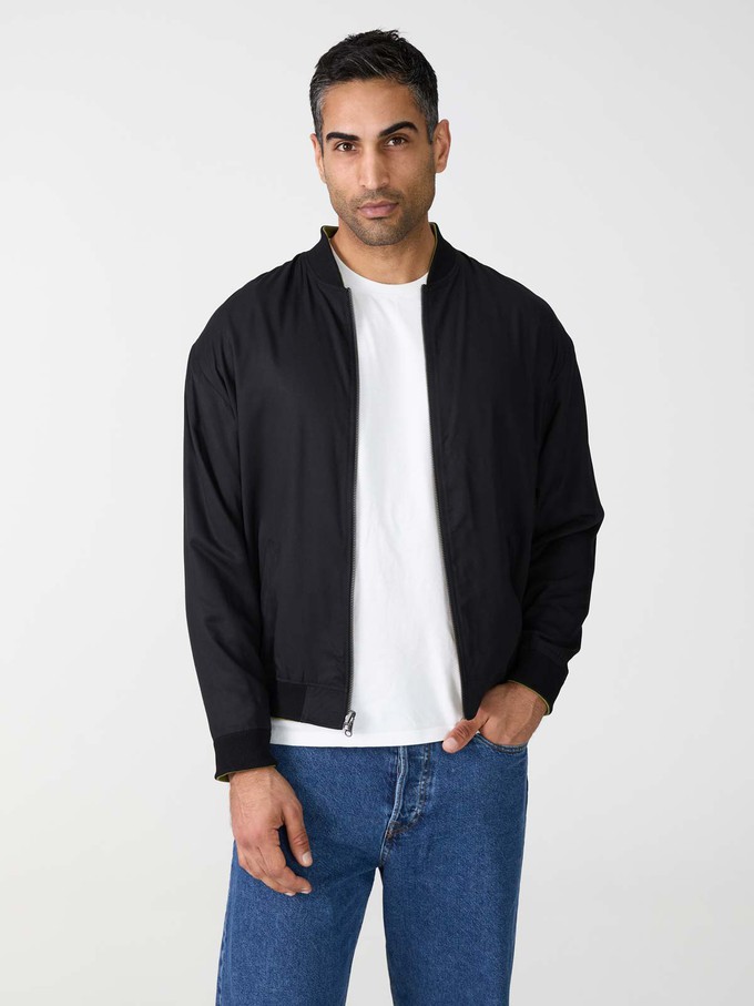 moss/black Reversible Bomber from Yahmo