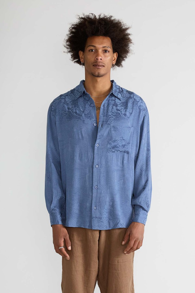 zen indigo Better-Than-Silk Shirt from Yahmo