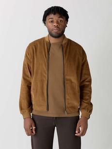 masala/caramel Reversible Bomber Corduroy via Yahmo