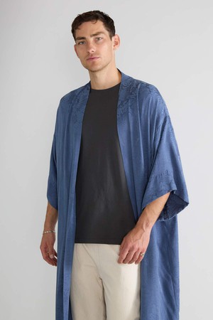 zen indigo Better-Than-Silk Kimono from Yahmo