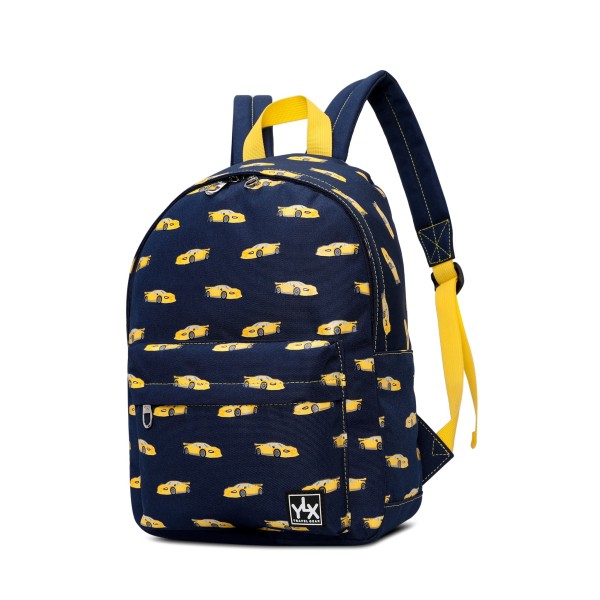 YLX Hemlock Backpack - Kids | Navy Blue &amp;amp;amp;amp;amp; Yellow cars from YLX Gear