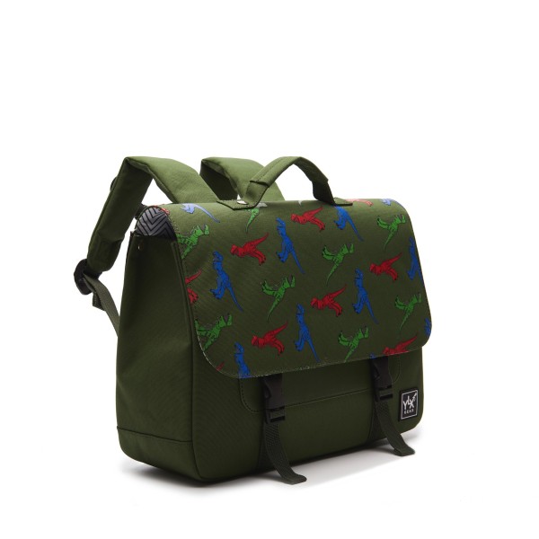 YLX Classic School Bag | Army Green & Dinosaurs from YLX Gear