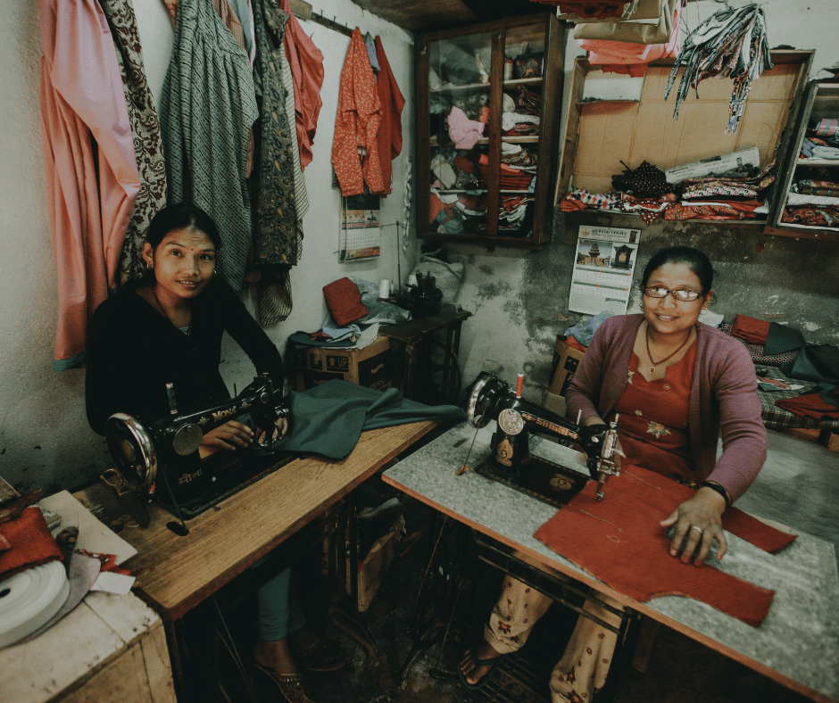 kledingproductie in atelier aan huis in Azië